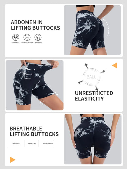 Tie-Dye Seamless Peach-Lift Shorts