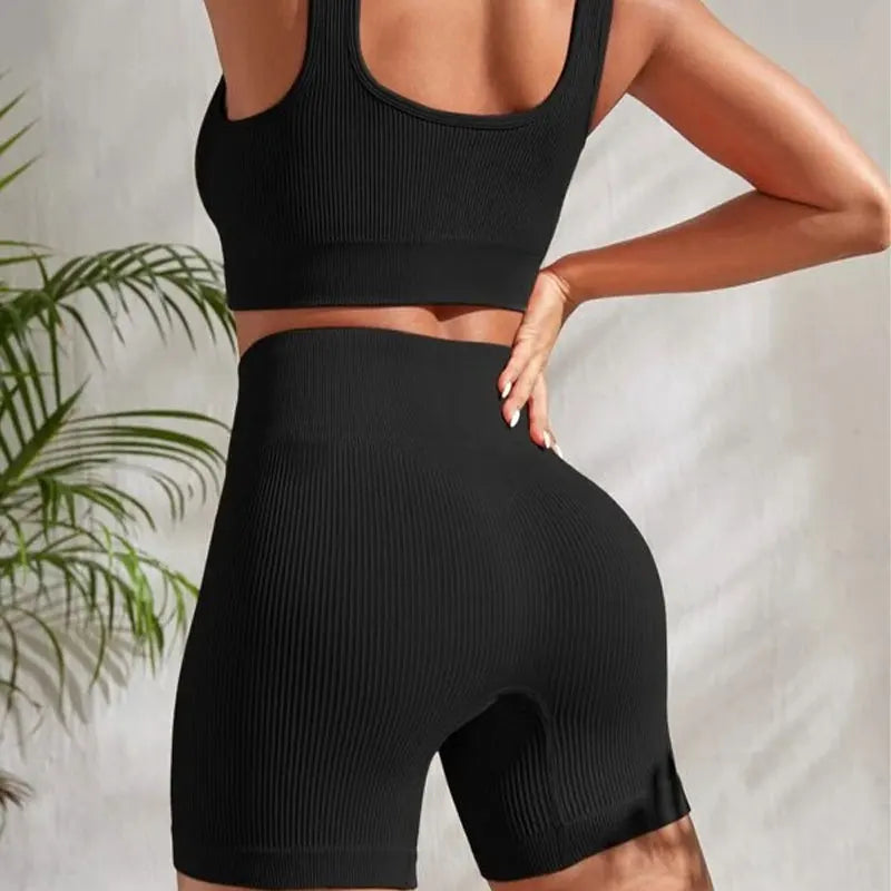 The Elevate Ribbed Sculpting Short Set (2PC)